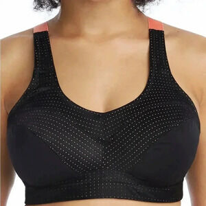 Parfait Sz 34DDD Power Fit High-Impact Underwire Sports Bra  Black Blush